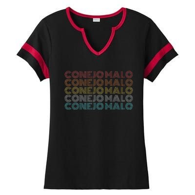 Retro Vintage Conejo Malo Ladies Halftime Notch Neck Tee