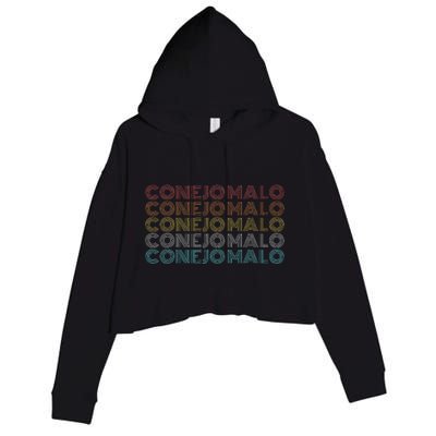 Retro Vintage Conejo Malo Crop Fleece Hoodie