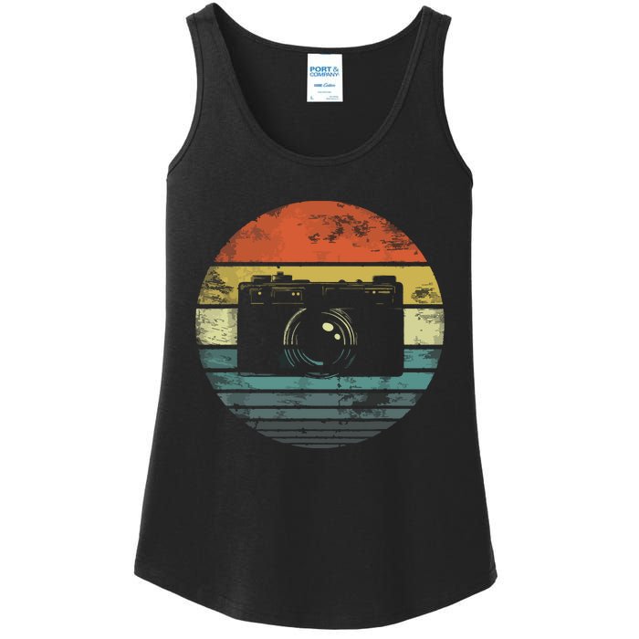 Retro Vintage Camera Photography Lover Photographer Gift Ladies Essential Tank