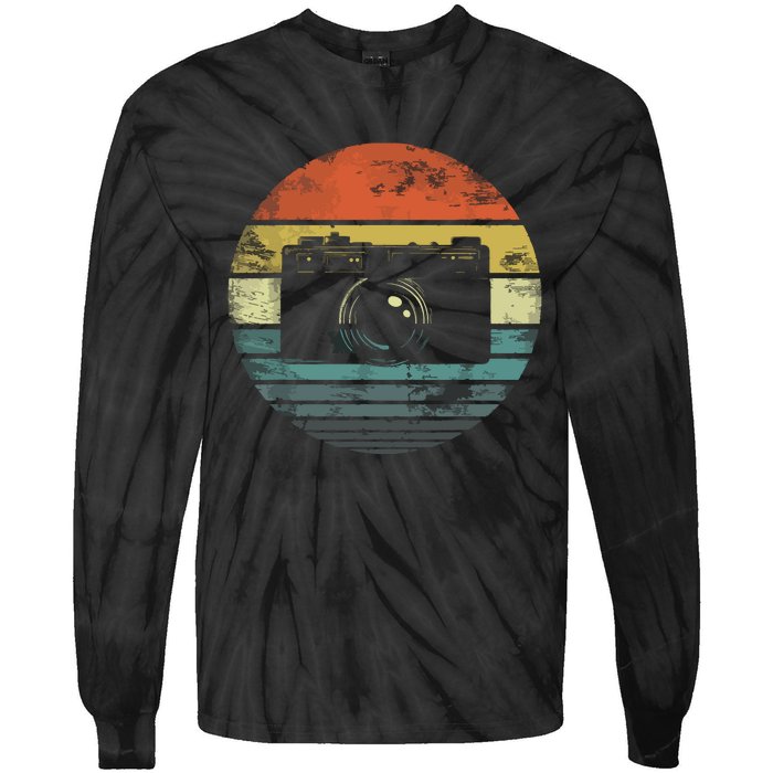 Retro Vintage Camera Photography Lover Photographer Gift Tie-Dye Long Sleeve Shirt