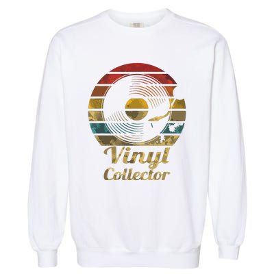 Retro Vinyl Collector Record Player Garment-Dyed Sweatshirt