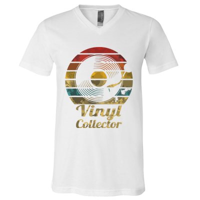 Retro Vinyl Collector Record Player V-Neck T-Shirt