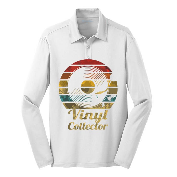 Retro Vinyl Collector Record Player Silk Touch Performance Long Sleeve Polo