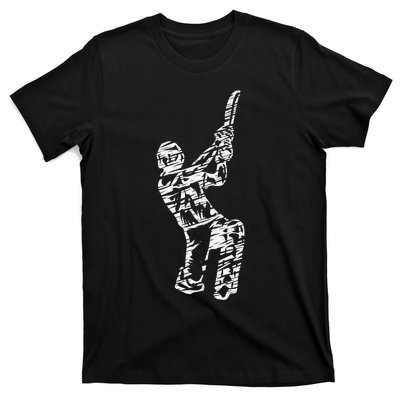 Retro Vintage Cricket Lover Cricket Silhouette Player T-Shirt