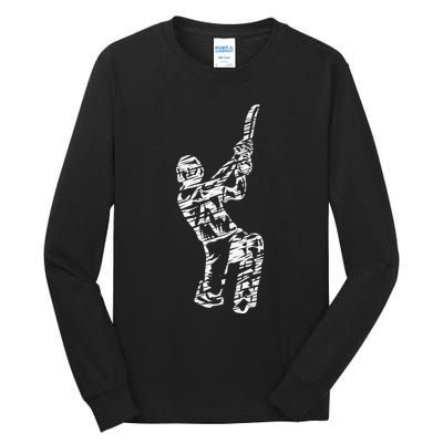 Retro Vintage Cricket Lover Cricket Silhouette Player Tall Long Sleeve T-Shirt