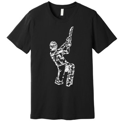 Retro Vintage Cricket Lover Cricket Silhouette Player Premium T-Shirt