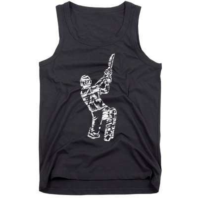 Retro Vintage Cricket Lover Cricket Silhouette Player Tank Top