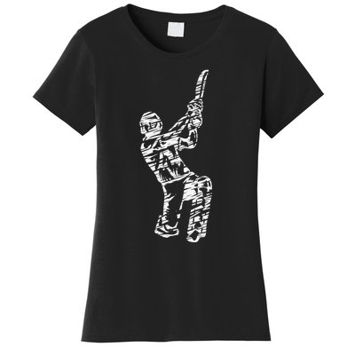 Retro Vintage Cricket Lover Cricket Silhouette Player Women's T-Shirt