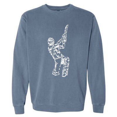 Retro Vintage Cricket Lover Cricket Silhouette Player Garment-Dyed Sweatshirt