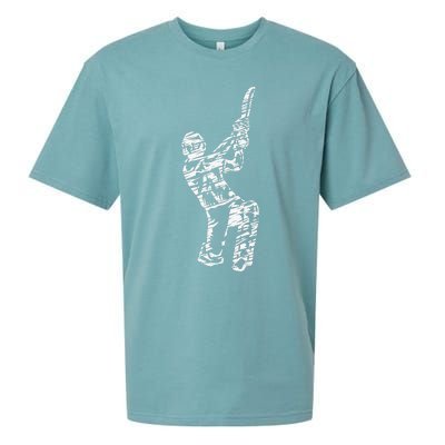 Retro Vintage Cricket Lover Cricket Silhouette Player Sueded Cloud Jersey T-Shirt