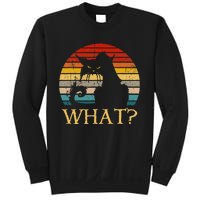 Retro Vintage Cat What Funny Black Cat  Murderous Cat Sweatshirt