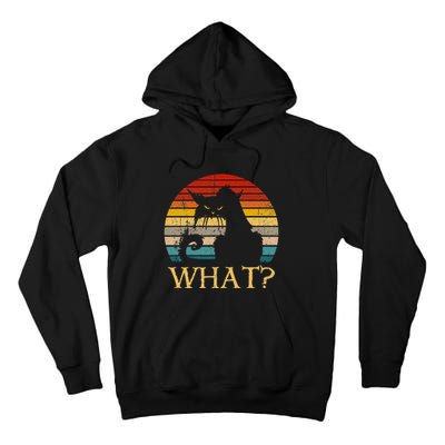 Retro Vintage Cat What Funny Black Cat  Murderous Cat Tall Hoodie