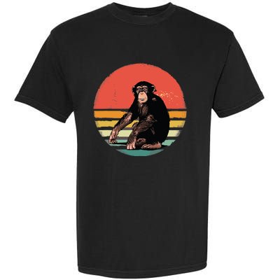 Retro Vintage Chimpanzee Monkey Wild Forest Animal Garment-Dyed Heavyweight T-Shirt