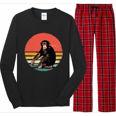 Retro Vintage Chimpanzee Monkey Wild Forest Animal Long Sleeve Pajama Set