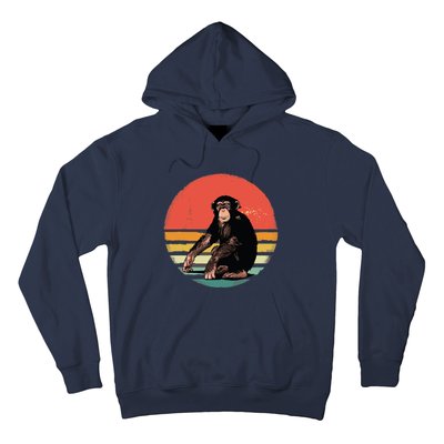 Retro Vintage Chimpanzee Monkey Wild Forest Animal Hoodie