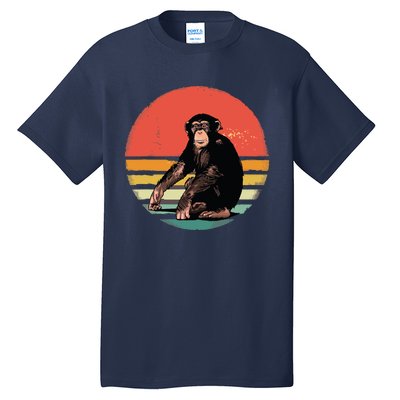 Retro Vintage Chimpanzee Monkey Wild Forest Animal Tall T-Shirt