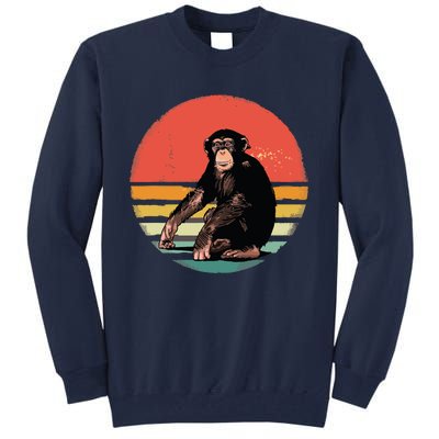 Retro Vintage Chimpanzee Monkey Wild Forest Animal Tall Sweatshirt