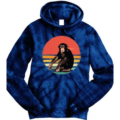 Retro Vintage Chimpanzee Monkey Wild Forest Animal Tie Dye Hoodie