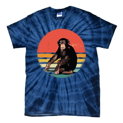 Retro Vintage Chimpanzee Monkey Wild Forest Animal Tie-Dye T-Shirt