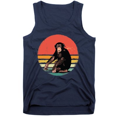 Retro Vintage Chimpanzee Monkey Wild Forest Animal Tank Top