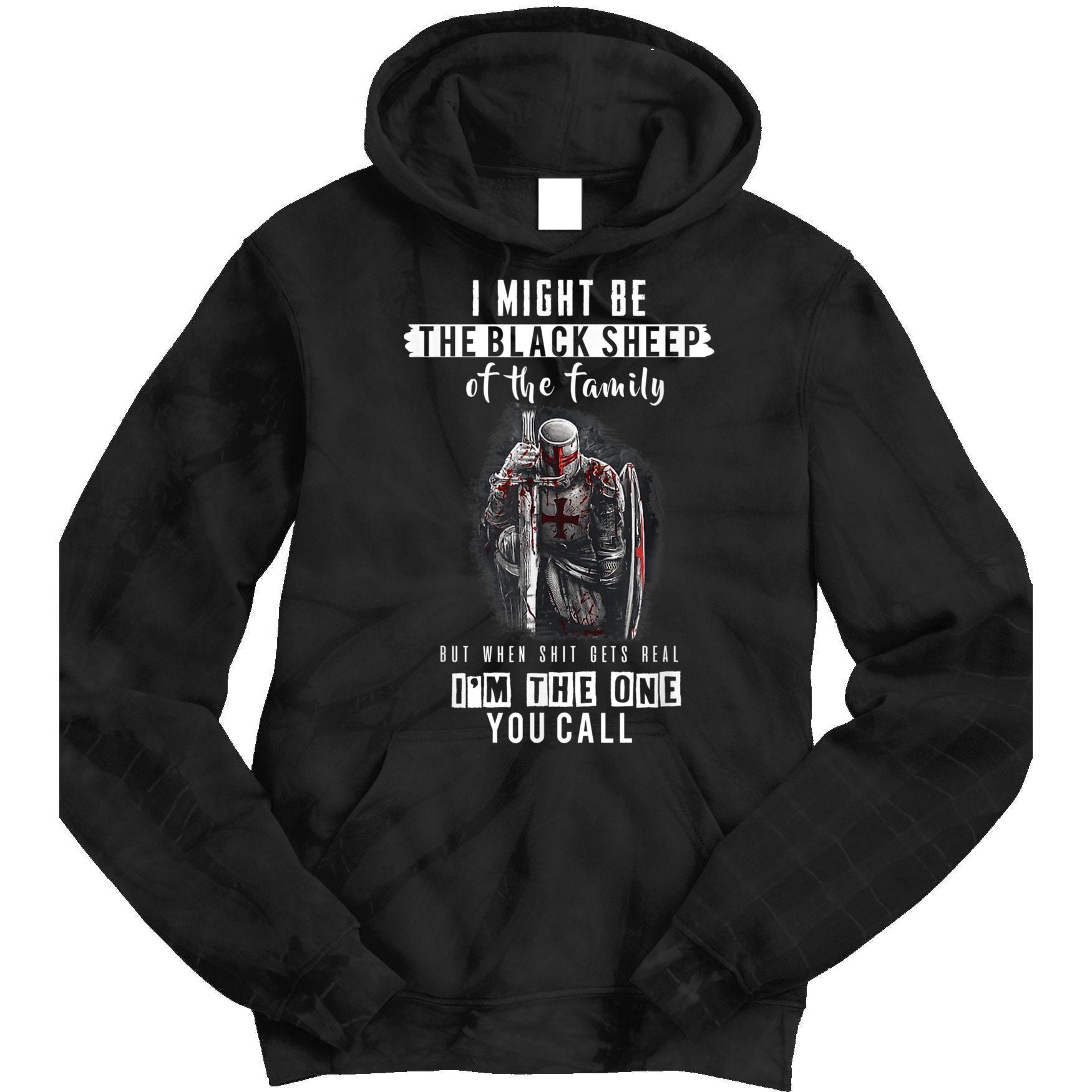 Religious Verse Christian Costume, Crusader Knights Templar Tie Dye Hoodie