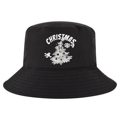 Retro Vintage Christmas Tree Cartoon Merry & Bright Cool Comfort Performance Bucket Hat