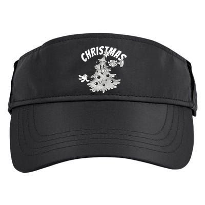 Retro Vintage Christmas Tree Cartoon Merry & Bright Adult Drive Performance Visor