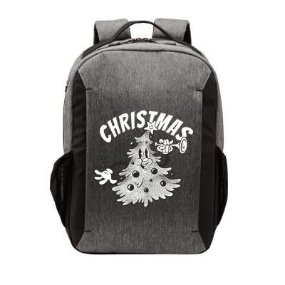 Retro Vintage Christmas Tree Cartoon Merry & Bright Vector Backpack