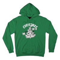 Retro Vintage Christmas Tree Cartoon Merry & Bright Hoodie