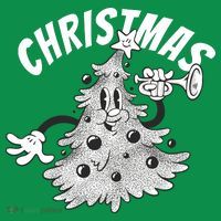Retro Vintage Christmas Tree Cartoon Merry & Bright Baby Bodysuit