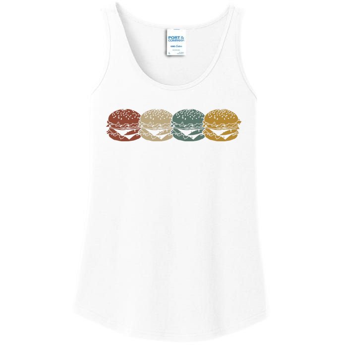 Retro Vintage Cheeseburger Costume Hamburger Lovers Ladies Essential Tank