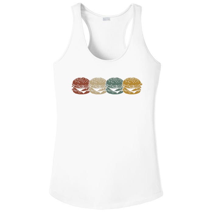 Retro Vintage Cheeseburger Costume Hamburger Lovers Ladies PosiCharge Competitor Racerback Tank