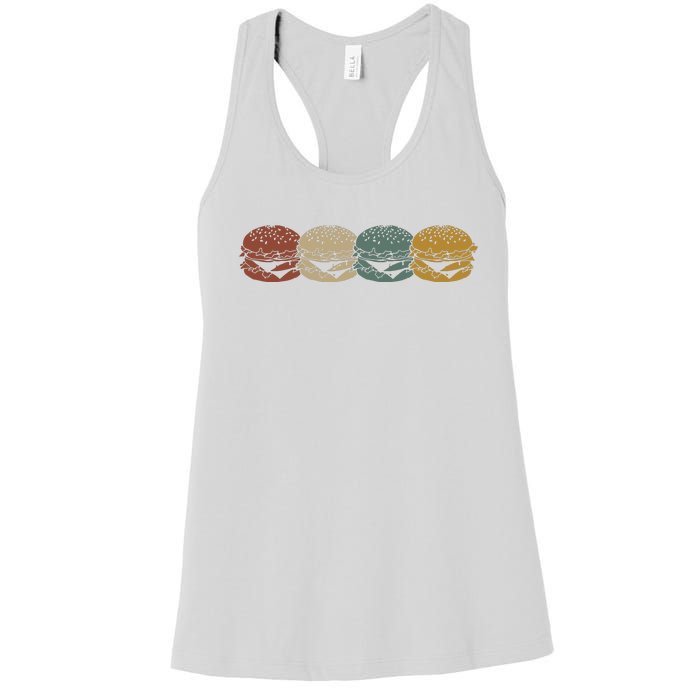 Retro Vintage Cheeseburger Costume Hamburger Lovers Women's Racerback Tank