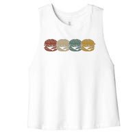 Retro Vintage Cheeseburger Costume Hamburger Lovers Women's Racerback Cropped Tank