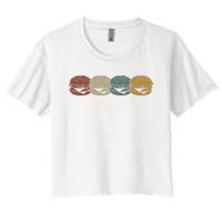 Retro Vintage Cheeseburger Costume Hamburger Lovers Women's Crop Top Tee