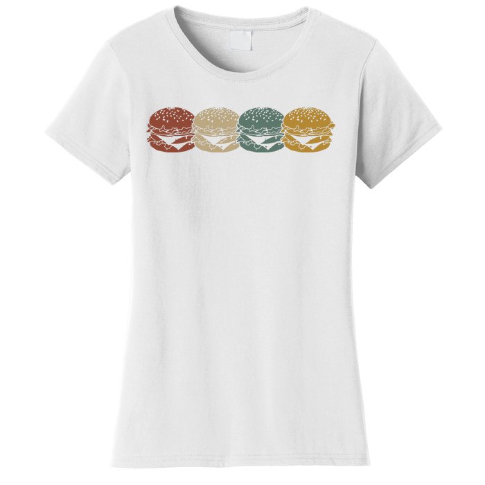 Retro Vintage Cheeseburger Costume Hamburger Lovers Women's T-Shirt