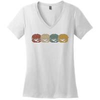 Retro Vintage Cheeseburger Costume Hamburger Lovers Women's V-Neck T-Shirt