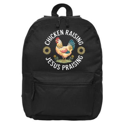 Retro Vintage Chicken Raising & Jesus Praising 16 in Basic Backpack