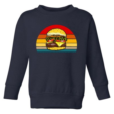 Retro Vintage Cheeseburger Design Costume Hamburger Lovers Toddler Sweatshirt