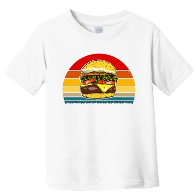 Retro Vintage Cheeseburger Design Costume Hamburger Lovers Toddler T-Shirt