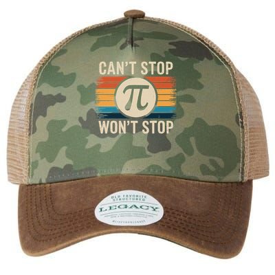 Retro Vintage Cant Stop Pi Wont Stop Pi Day Math Teachers Legacy Tie Dye Trucker Hat