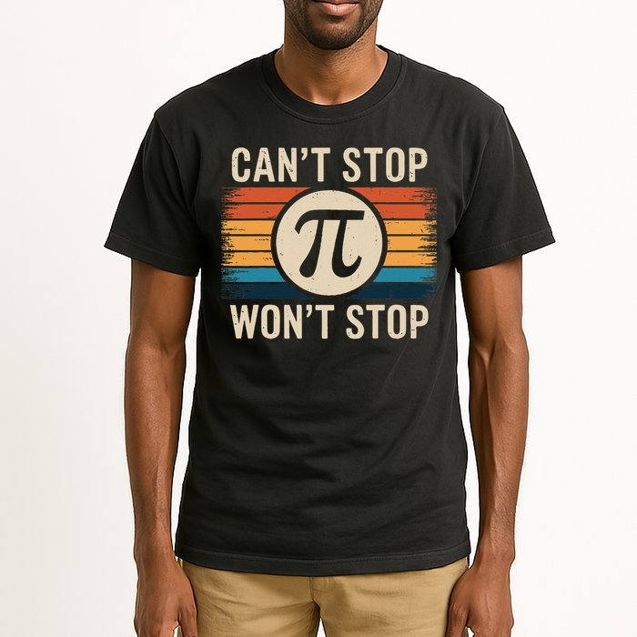Retro Vintage Cant Stop Pi Wont Stop Pi Day Math Teachers Tall T-Shirt