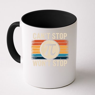 Retro Vintage Cant Stop Pi Wont Stop Pi Day Math Teachers Mug