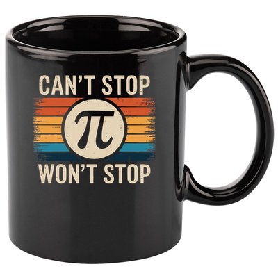 Retro Vintage Cant Stop Pi Wont Stop Pi Day Math Teachers 11oz C Handle Ceramic Mug