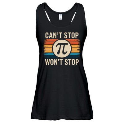 Retro Vintage Cant Stop Pi Wont Stop Pi Day Math Teachers Ladies Essential Flowy Tank