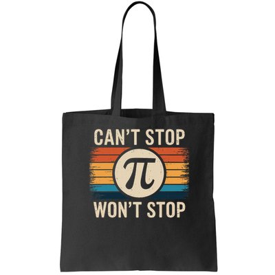 Retro Vintage Cant Stop Pi Wont Stop Pi Day Math Teachers Bag