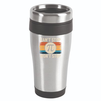 Retro Vintage Cant Stop Pi Wont Stop Pi Day Math Teachers 16oz Travel Tumbler