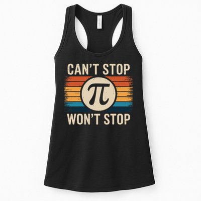 Retro Vintage Cant Stop Pi Wont Stop Pi Day Math Teachers Womens Tank Top