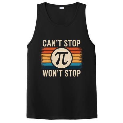 Retro Vintage Cant Stop Pi Wont Stop Pi Day Math Teachers PosiCharge Competitor Tank