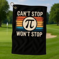 Retro Vintage Cant Stop Pi Wont Stop Pi Day Math Teachers Golf Towel